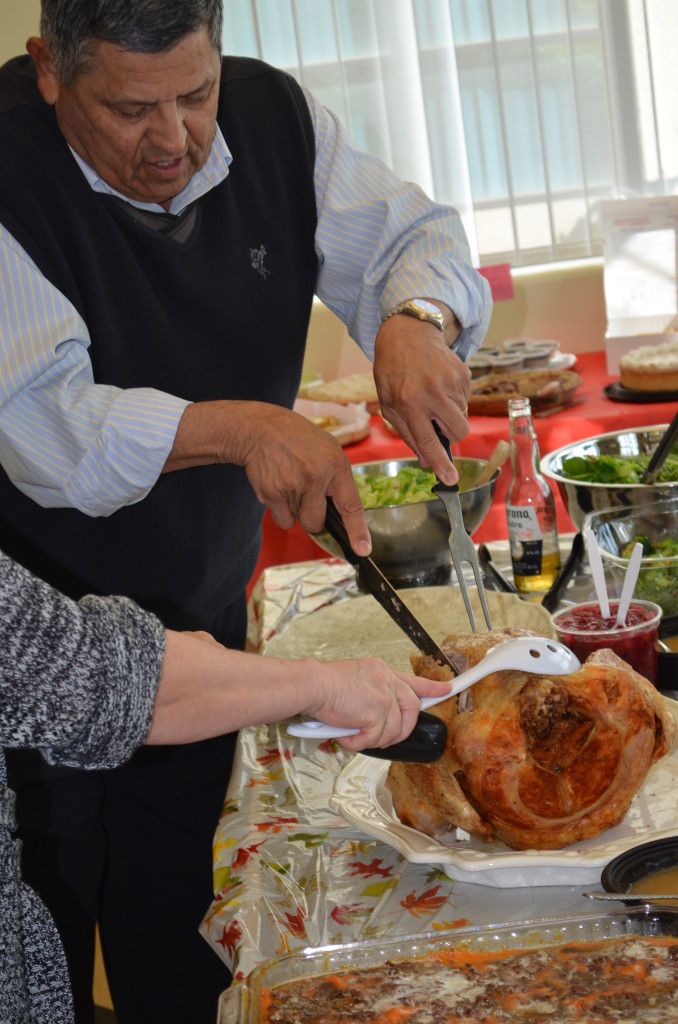 Carving the turkey